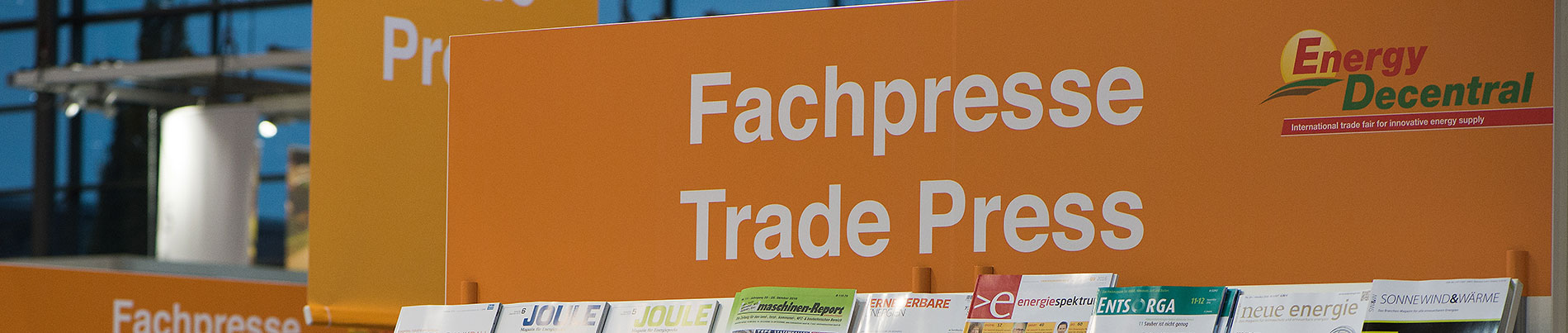Fachpresse / Trade Press Bande auf der EnergyDecentral